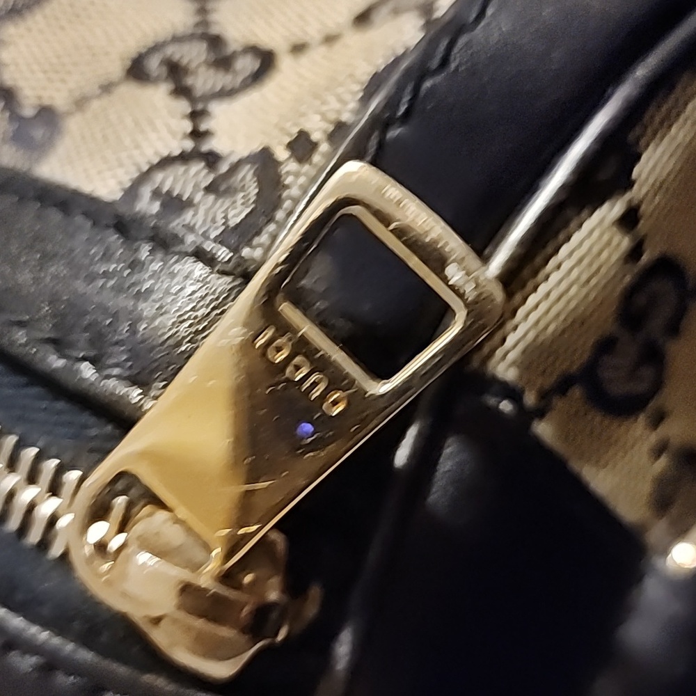 Gucci Blue and Red Stripe Monogram Bag - Picture 4 of 16